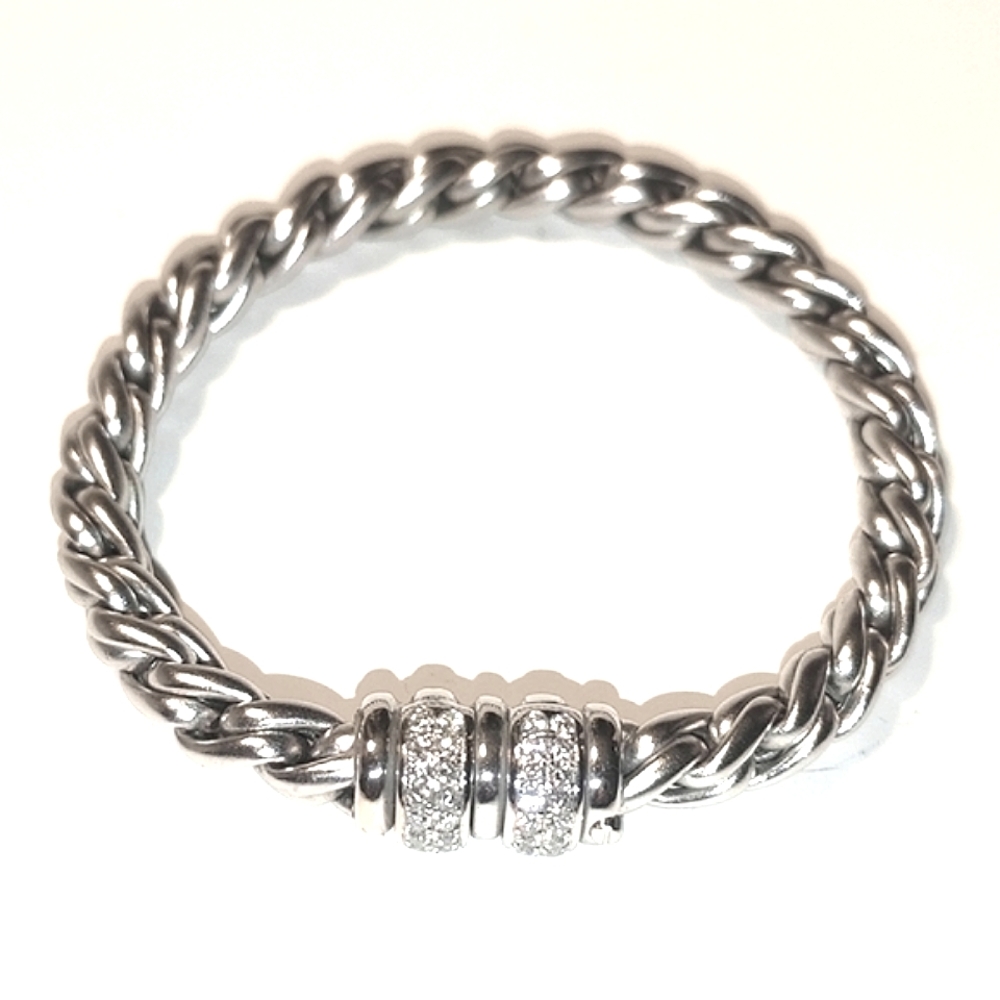 White Gold Rope Diamond Bracelet